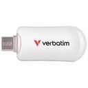 VERBATIM Plectra USB-C Flash Drive, 64GB, White (30228)