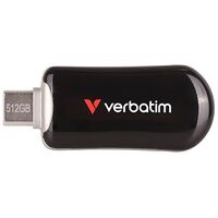 VERBATIM Plectra USB-C Flash Drive, 256GB, Black (30226)