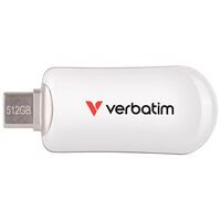 VERBATIM Plectra USB-C Flash Drive, 512GB, White (30231)