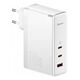 BASEUS GaN5 3 Port Pro Quick Travel Charger, 140W, Weiss (CCGP100202)