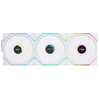 LIAN LI Uni Fan TL LCD Wireless 120 RGB Reverse Blade, 120mm, White, pack of 3 (12RTLLCD1W3W)