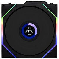 LIAN LI Uni Fan TL LCD Wireless 120 RGB Reverse Blade, 120mm, Black (12RTLLCD1W1B)