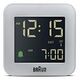 BRAUN Radio-controlled Travel Alarm Clock BC08, Gray