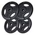 GORILLA SPORTS Gusseisen Gripper Hantelscheiben Set - 31mm, Schwarz, 2x5kg + 2x10kg