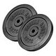 GORILLA SPORTS Gusseisen Hantelscheiben Set, Schwarz, 2 x 15 kg