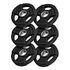 GORILLA SPORTS Olympia Plastic Gripper Weight Plates Professional Set, 6x5kg