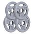 GORILLA SPORTS Gusseisen Gripper Hantelscheiben Set - 51mm, Silber, 2x5kg + 2x10kg