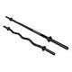 GORILLA SPORTS Barbell Bar + SZ Curl Bar w/ Screw Collars, Black
