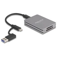 DELOCK USB Type-C Card Reader for SD and CFexpress Type A Memory Cards (91013)