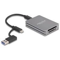 DELOCK USB Typ-C Card Reader für SD und CFexpress Typ B Speicherkarten (91011)