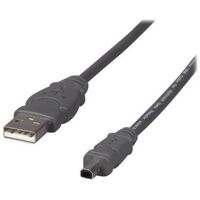 USB 2.0 Cable Type A-C (Mini-B 4pol.), Male - Male, 1.8 meters