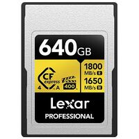 LEXAR Professional Gold Series CFexpress 4.0 Type A, 640 GB (LCAGOLD640G- RNENG)