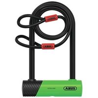 ABUS Bügelschloss Ultra Mini 410K/150HB180 + SH34 Halter + Cobra 10/120, Grün