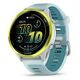 GARMIN Forerunner 570, 47mm, Steinweiss Amp Yellow Aluminium / Transparent Steinweiss Türkis, Silikonarmband (010-02971-01)