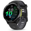 GARMIN Forerunner 970, 47mm, Carbongrau Titan DLC / Transparent Schwarz Steinweiss, Silikonarmband (010-02969-10)