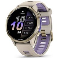 GARMIN Forerunner 970, 47mm, Soft Gold Titan Grey / French Grey Tranparent Indigo, Silikonarmband (010-02969-12)