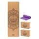 KOOR Yogamatte Kork Set inkl. Yogatuch + Yogarad