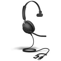 JABRA Evolve2 40 SE - USB-C/A MS Mono, Black (24189-899-799)