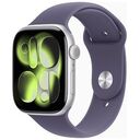 APPLE Watch Series 11 GPS, 46mm Aluminiumgehäuse, Silber mit Sportarmband S/M, Nebelviolett (MEV94ZR/A)