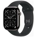 APPLE Watch Series 11 GPS + Cellular, 46mm Titangehäuse, Schiefer mit Sportarmband M/L, Schwarz (MFD24ZR/A)