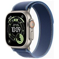APPLE Watch Ultra 3 GPS + Cellular, 49mm Titangehäuse, Natur mit Trail Loop M/L, Blau/Hellblau (MEWU4QF/A)