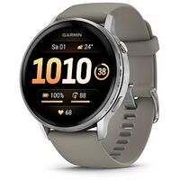 GARMIN Venu 4, 45 mm, Schwarz / Silber, Silikonarmband (010-03014-01)