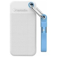 VERBATIM Pocket SSD incl. Keyring with cable attachment, 1.0 TB, White / Light Blue (32320)