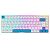 SHARKOON Skiller SGK50 S3 PBT Gaming Keyboard, White / Light blue, Gateron G Pro 3.0 Yellow, German layout