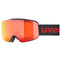 UVEX Pwdr FM Skibrille, Black Matt + Mirror Red