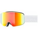UVEX Pwdr FM Ski Goggles, White Matt + Mirror Rainbow