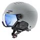 UVEX Wanted Visor Skihelm, M (54 - 58 cm), Rhino Matt + Mirror Blue