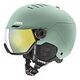 UVEX Wanted Visor Skihelm, M (54 - 58 cm), Oxid Green Matt + Mirror Gold