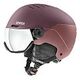 UVEX Wanted Visor Skihelm, M (54 - 58 cm), Bramble/Antique Rose Matt + Mirror Silver