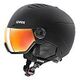 UVEX Wanted Visor Skihelm, M (54 - 58 cm), Black Matt + Mirror Orange