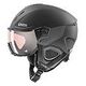 UVEX Instinct Visor Pro V Skihelm, L (59 - 61 cm), Black Matt + Mirror Silver