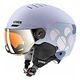 UVEX Rocket Jr. Visor Skihelm, S (51 - 55 cm), Cool Lavender Abstract Matt + Mirror Silver