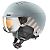 UVEX Rocket Jr. Visor Ski Helmet, S (51 - 55 cm), Rhino/Blush Matt + Mirror Silver
