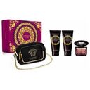 VERSACE Crystal Noir pour Femme Eau de Parfum Spray 90 ml + Shower Gel 100 ml + Körperlotion 100 ml + Kulturbeutel Geschenkset