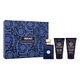 VERSACE Dylan Blue Spring 2024 pour Homme Eau de Toilette Spray 50 ml + Duschgel 50 ml + Aftershave Balsam 50 ml Geschenkset