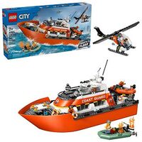 LEGO City - Rettungsboot der Küstenwache mit Hubschrauber (60504)