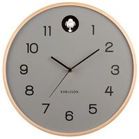 KARLSSON Wall Clock Natural Cuckoo, Grey