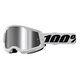 100% Strata 2 Goggle, White + Mirror Silver