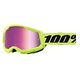 100% Strata 2 Goggle, Neon Yellow + Mirror Pink
