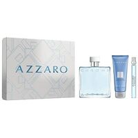AZZARO Chrome Eau de Toilette Spray 100 ml + Eau de Toilette 10 ml + Shampoo 75 ml Geschenkset