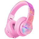 ICLEVER Kids Bluetooth Headphones BTH12, Tiedye Rosa