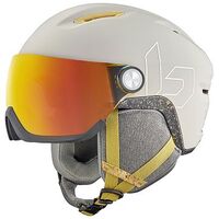 BOLLÉ V-Atmos Skihelm, M (55 - 59 cm), Oatmeal Matte + Fire Red ...