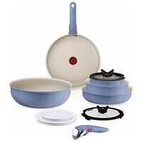 TEFAL Ingenio Serenity Cookware Set, 11-piece, Blue, Salt (L829SB04 ...
